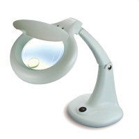 Bifokale Tischlupenlampe mit drei und zwölf Dioptrien mit Leuchtstoffröhre (4 Einheiten)