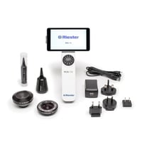 Digitale Diagnosekamera: RCS-100 Riester mit Wechselobjektiven, die als Otoskop, Dermatoskop, Universalobjektiv und Endoskopieadapter fungiert. Digitale Diagnosekamera: RCS-100 Riester mit Wechselobjektiven, die als Otoskop, Dermatoskop, Universalobjektiv und Endoskopieadapter fungiert.