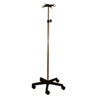 Kinefis-Serumhalter aus verchromtem Stahl mit Sockel und vier PVC-Aufhängern