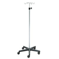 Kinefis-Serumhalter aus verchromtem Stahl mit PVC-Basis und vier Aufhängern aus verchromtem Stahl