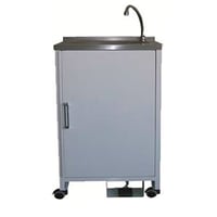 Unabhängiges Spülbecken aus Edelstahl: zwei 10-Liter-Krüge, Saugpumpe aktiviert durch elektrisches Pedal