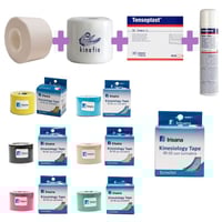 IRISANA TOTAL BANDAGE PACK: Packung mit 12 Rollen Irisana Neuromuscular Kinesiology Tape + 32 Anti-Crisis Tape + 6 Kinefis Pretape + Tensospray + 12 Tensoplast