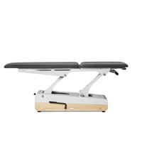 Hydraulische Liege Swop 2L Pro Hydro Physio: mit langem Kopf mit zwei Kolben, zwei Hebeln zur Höhenverstellung und 4 Rädern mit 360°-Drehung