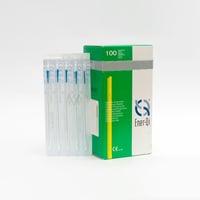 Akupunkturnadel aus Silikonstahl mit silbernem Griff mit Kopf und Führung 0,30 x 125 mm EnerQi (100 Einheiten)