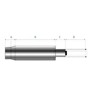 Gasliftkolben. 24cm. Schwarz