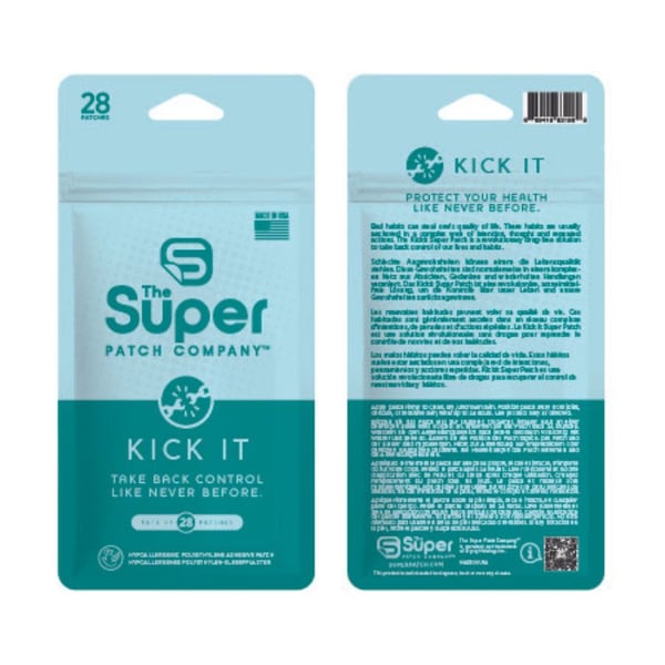 Kick It Super Patch – Packung mit 28 Pflastern. Nicht-invasive vibrotaktile Technologie: eine innovative Alternative, die Ihnen dabei helfen soll, Ihre Wellnessziele zu erreichen und Ihre Gewohnheiten zu ändern.