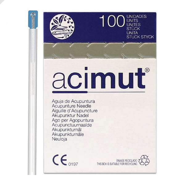 Akupunkturnadeln - versilberter Griff mit rundem Kopf mit Führung (Azimuth)