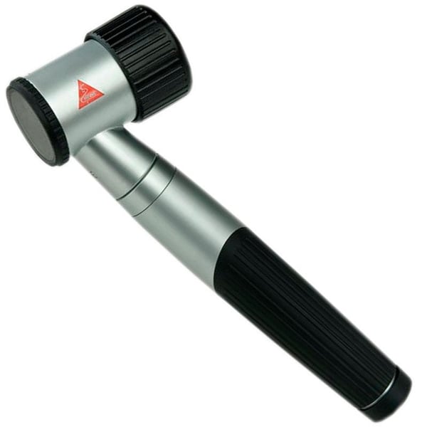 Heine mini 3000 Dermatoskop: mit Batteriegriff, Kontaktscheibe und Öl für die Dermatoskopie