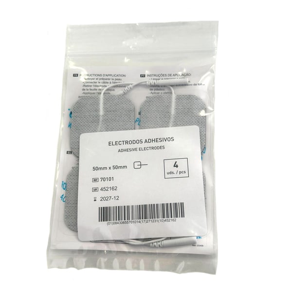 Quadratische Klebeelektroden Economy Kabel - (50x50 mm)