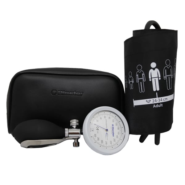 Riester Precisa N stoßfestes Aneroid-Blutdruckmessgerät: Mit Manschette, Klettverschluss, einem Schlauch und latexfrei