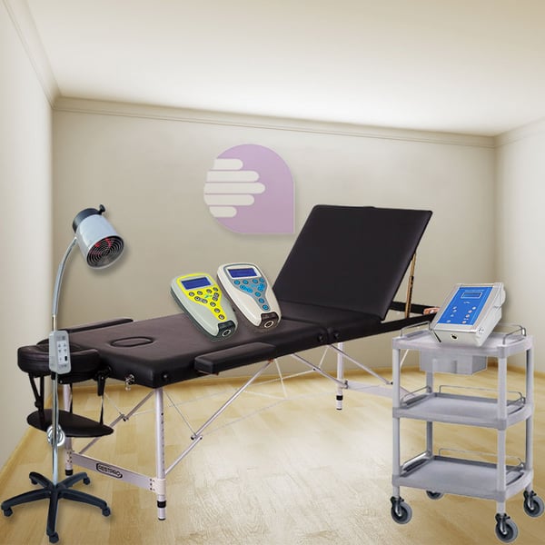 Essence Physiotherapie Schrank New Age: Enthält Bahre, Magnettherapie, Elektrotherapie, Ultraschall, Laser, Lampe und Warenkorb