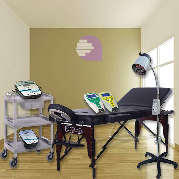 Physiotherapie Kabinett Top New Age: Enthält Bahre, Diathermie, Magnetfeldtherapie, Elektrotherapie, Ultraschall, Laser, Lampe und Warenkorb