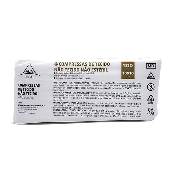 Unsterile Vliesgaze: Offen 20 x 20 cm, gefaltet 10 x 10 cm (200 Stück)