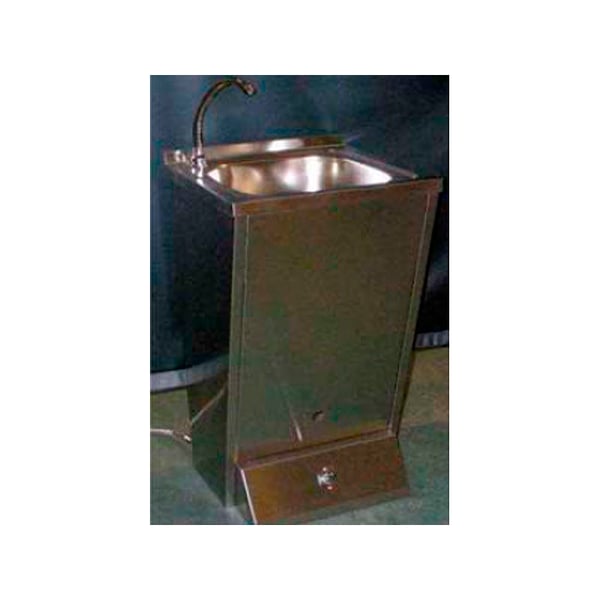 Autarke Edelstahlspüle: mit Netzanschluss und Tastenbedienung. Inklusive Mischventil (45 x 45 x 85 cm)