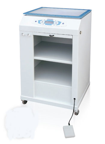 PODOTEC AVANT Komplette Einheit für Thermoverformung, Wärme, Presse, Vakuum mit direkt Thermoanpassung, Rollen, Schublade und Fächern (Ref: VN 810)