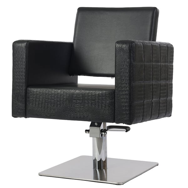 Brando Friseurstuhl: Ergonomisches, klassisches und elegantes Design, quadratische Linien und Armlehnen