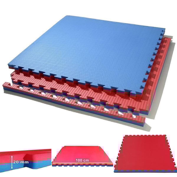 Tatami Puzzle wendbar Kinefis blau - rot (Dicke 20 mm)