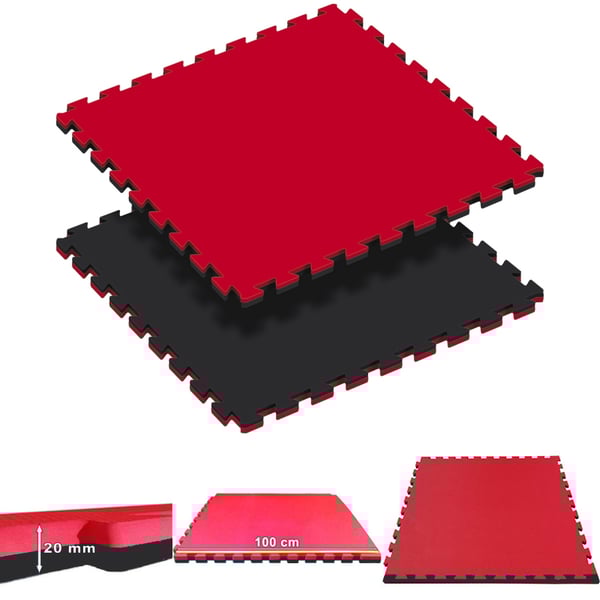 Tatami Puzzle reversibel Kinefis schwarz - rot (Dicke 20 mm)