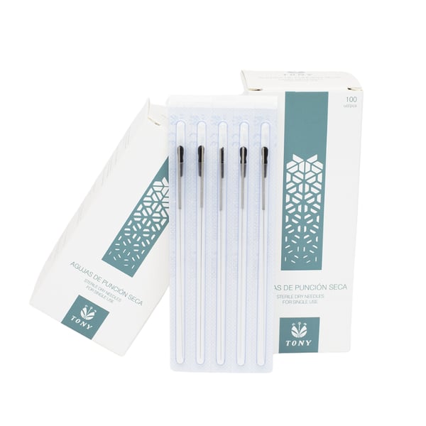 Sterile Tony Dry Needling-Nadeln: mit Führungsrohr. Karton mit 100 Einheiten (verschiedene Größen)