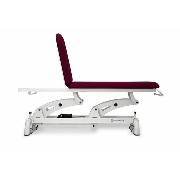 Elektrische Untersuchungsliege: zwei Körper, mit zwei Motoren zur Höhen- und Rückenlehnenverstellung, Rollenhalter, Gesichtskappe und einziehbaren Rädern