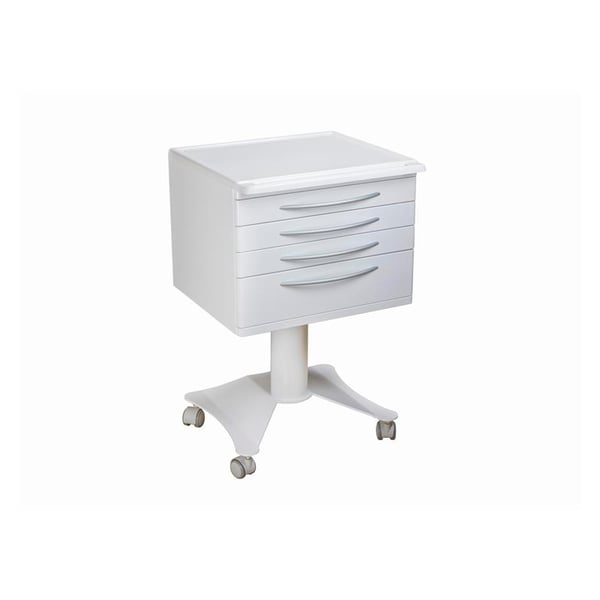 Rollwagen mit Rädern: Enthält vier Schubladen und eine Keramikarbeitsplatte