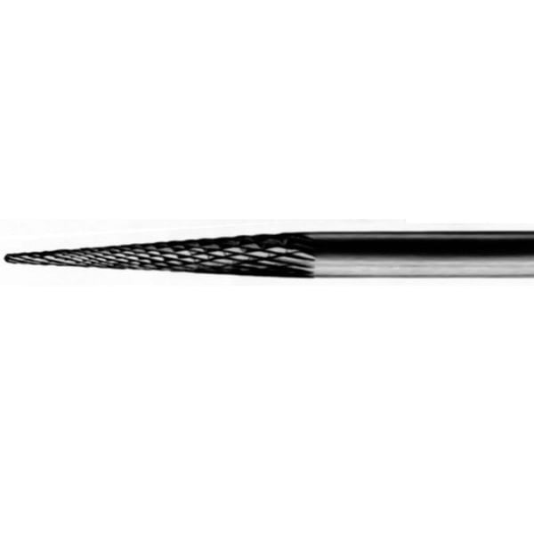 Fräser aus 1521 Wolframkarbid: Mittelfeiner Abrieb. Ideal zum abschließenden Aufrauen der Nägel