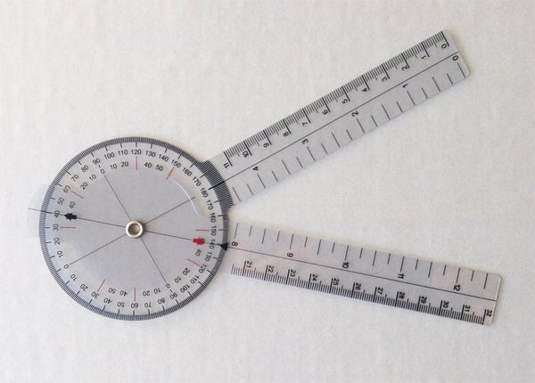 Rundes Goniometer für diagnostische Zwecke. Professionelle Qualität.
