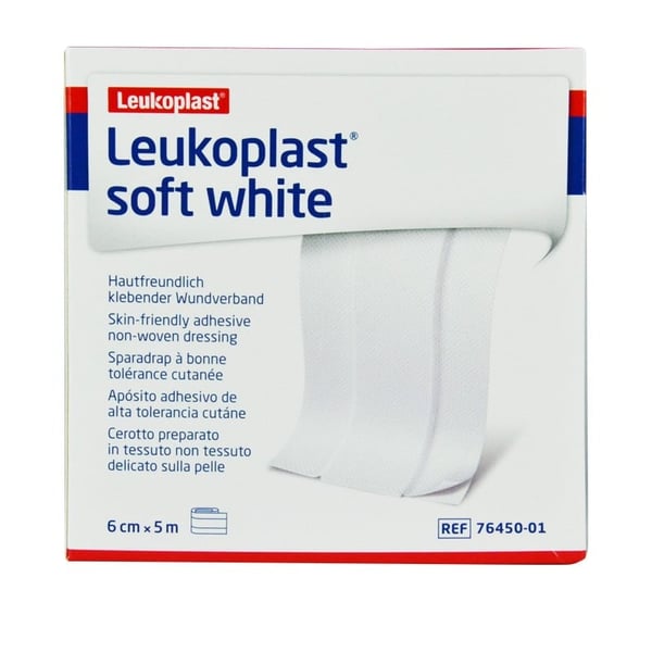 Leukoplast Soft White 6 cm x 5 Meter: Streifen und Streifen mit hoher Hautverträglichkeit (TNT)