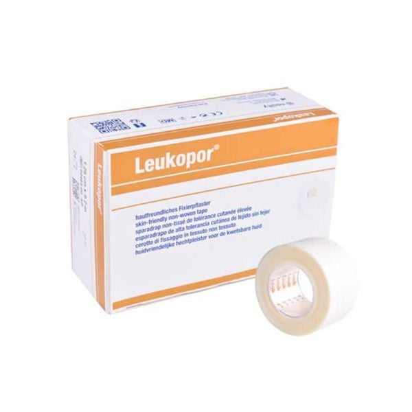 Leukopor 2,5 cm x 9,2 Meter: Mikroporöses Papierklebeband (Packung mit 12 Stück)