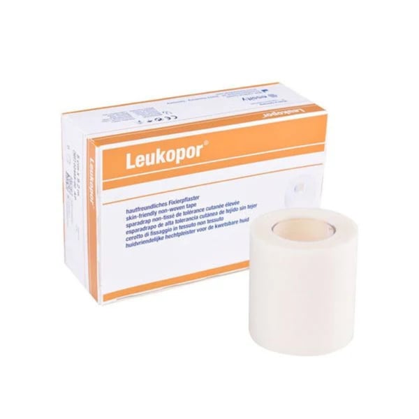 Leukopor 5 cm x 9,2 Meter: Mikroporöses Papierband (6 Stück)