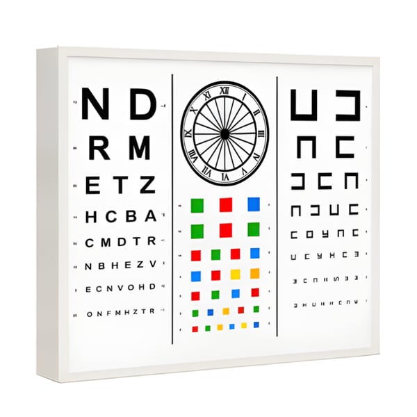 Optotype für augenärztliche Untersuchungen bei Erwachsenen