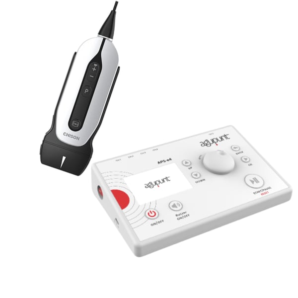 Sparpaket: Tragbares Ultraschallgerät Chison SonoEye P2 mit 7,5 MHz, 40 mm Linearsonde + APS e4 Gerät für die therapeutische perkutane Elektrolyse