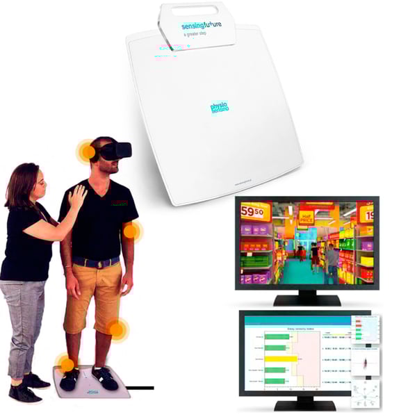 PhysioSensing VERTIGO PLUS: Baropodometrische Plattform + Balance-Software + Virtual Reality (VR) -Software