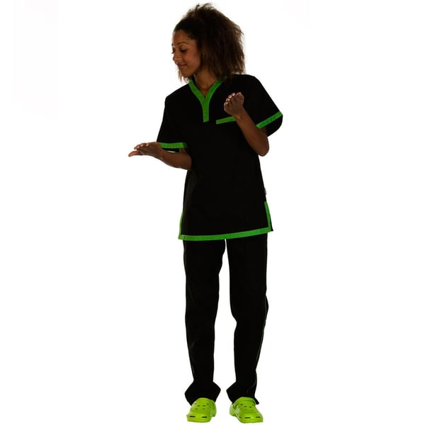 Unisex-Hose mit elastischem Band, schwarz und pistaziengrün