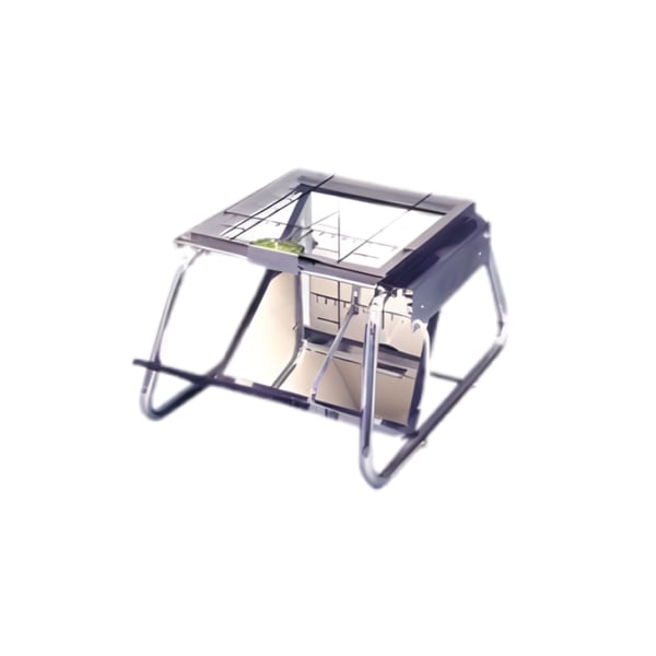 Podoskop aus verchromtem Stahl zur Ganganalyse und -auswertung