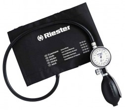 Riester minimus II schwarze aneroide Blutdruckmessgeräte, pädiatrische Klettmanschette LETZTE EINZELNE STÜCKE!