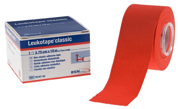 Leukotape Classic selbstklebendes elastisches Klebeband 3,75 cm x 10 Meter: rote Farbe