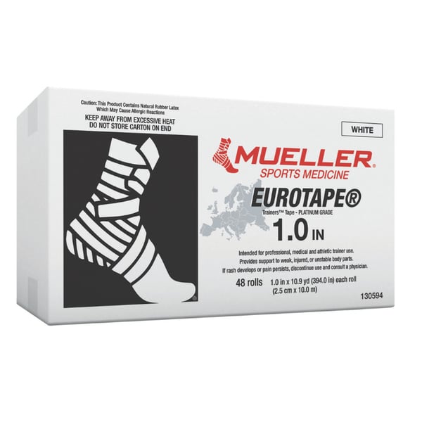 Mueller EuroTape® Platinum Weißes unelastisches Klebeband, Schachtel für funktionelle Verbände - Verschiedene Größen