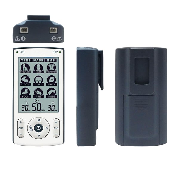 Portable Digital Tens + Ems (zwei Ausgänge): drei Therapiemodi und 78 Programme