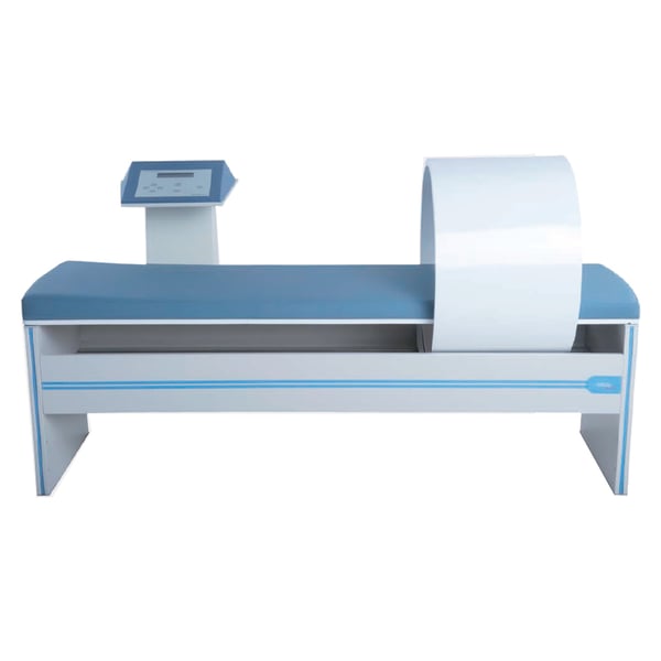 Varimag 4E-Magnetfeldtherapiegerät: 4 unabhängige Ausgänge, automatischer Bahre und Magnet mit 73 cm Durchmesser