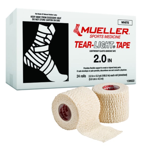 Mueller Tear-Light Tape® Weiße, reißbare elastische Pflaster, Schachtel - Verschiedene Größen