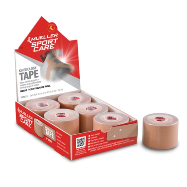 Mueller Kinesiologie-Tape Neuromuskuläre Bandage in verschiedenen Farben - Endlosrolle 5 cm x 5 m (6 Stück)
