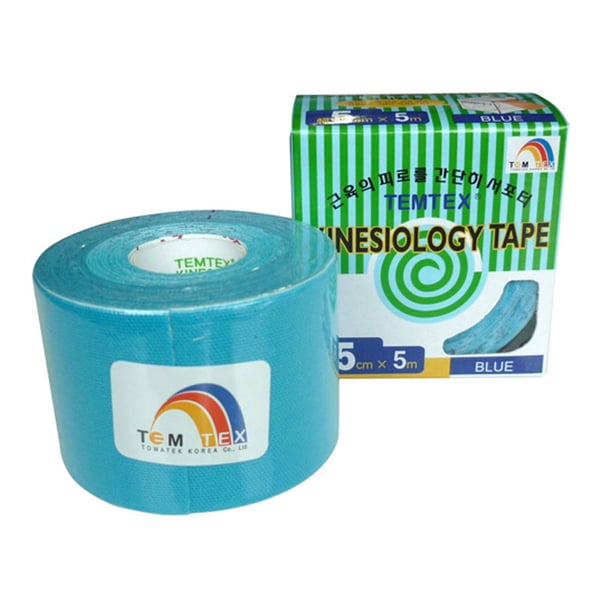 Temtex Kinesiology Tape Farbe Blau (5cm X 5m)