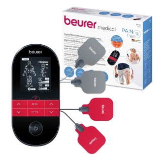 Beurer EM 59 Digitaler Elektrostimulator mit Wärme- und Massagefunktion (TENS und EMS)
