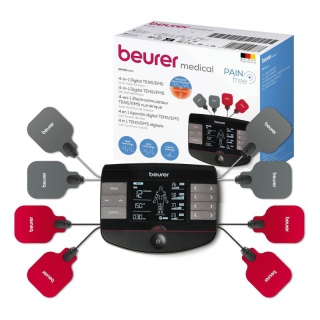 Digitaler Elektrostimulator mit Wärmefunktion – 8 BEURER EM-89 Elektroden (TENS und EMS). Fortschrittliche Technologie und Komfort