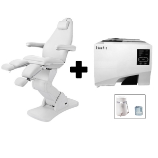 SAVINGS PACK Podo - White: Podologie-Elektrostuhl Cubo + Autoklav Klasse B 8 Liter Kinefis Experience + Wasserdestillierapparat