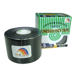 Temtex Kinesiology Tape schwarze Farbe (5cm x 5m)