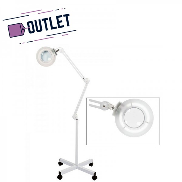 Vergrößerungslampe mit breitem Leuchtstofflicht und drei Vergrößerungen (rollbarer Sockel) - OUTLET