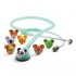 Adscope® 618 Platinum Kinderstethoskop mit AFD-Technologie: Bunte Tiergesichter aus geformtem Kunstharz - Farben: wassergrün - Referenz: 618SF