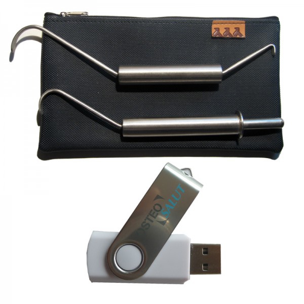 Diakutane Fibrolyse-Haken + informativer USB-Stick + Koffer (zwei Haken)